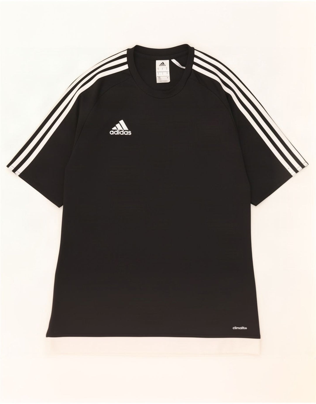 Adidas Hombre Climalite Camiseta Top Medio Negro Colorblock Poliéster