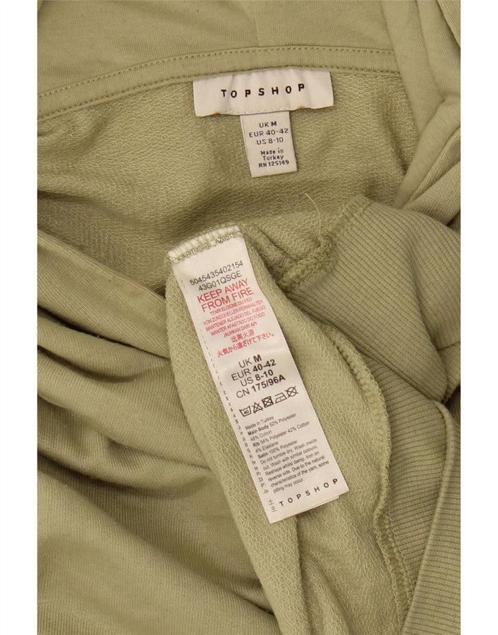 Topshop Jersey con capucha corta para mujer UK 14 Poliéster caqui mediano