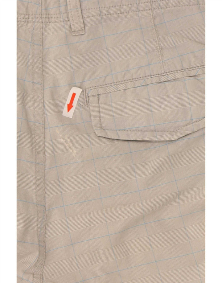 Woolrich Pantalones cortos tipo cargo para hombre W34 Large Grey Check