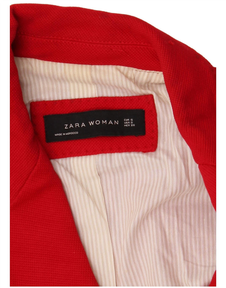Zara Mujer Chaqueta Blazer De 1 Botón UK 10 Small Rojo