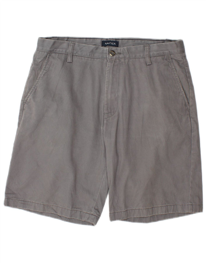 Nautica Pantalones cortos chinos para hombre W32 Algodón gris medio