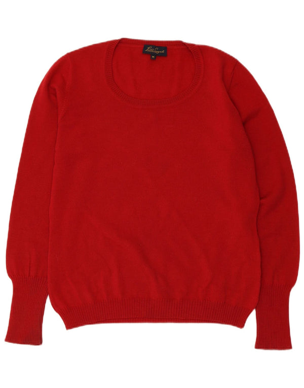 Luisa Spagnoli Jersey con Cuello Barco para Mujer UK 40 Lana Virgen Roja Mediana