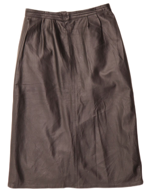Falda de cuero de cintura alta vintage para mujer EU 38 Medio W26 Negro