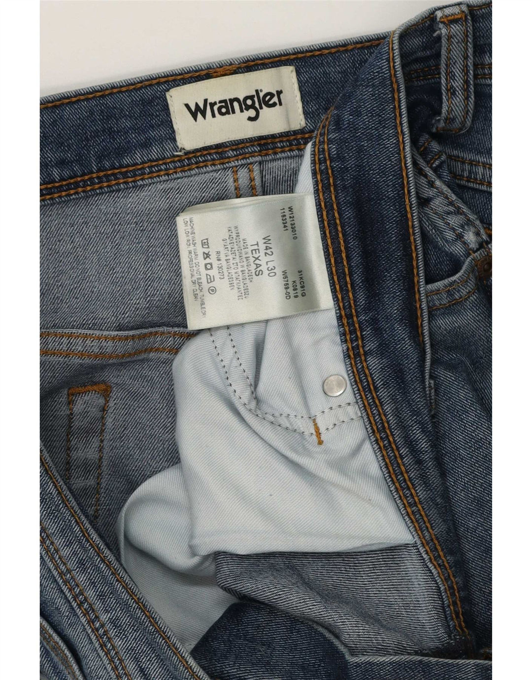 Wrangler Vaqueros rectos Texas para hombre W42 L30 Algodón azul