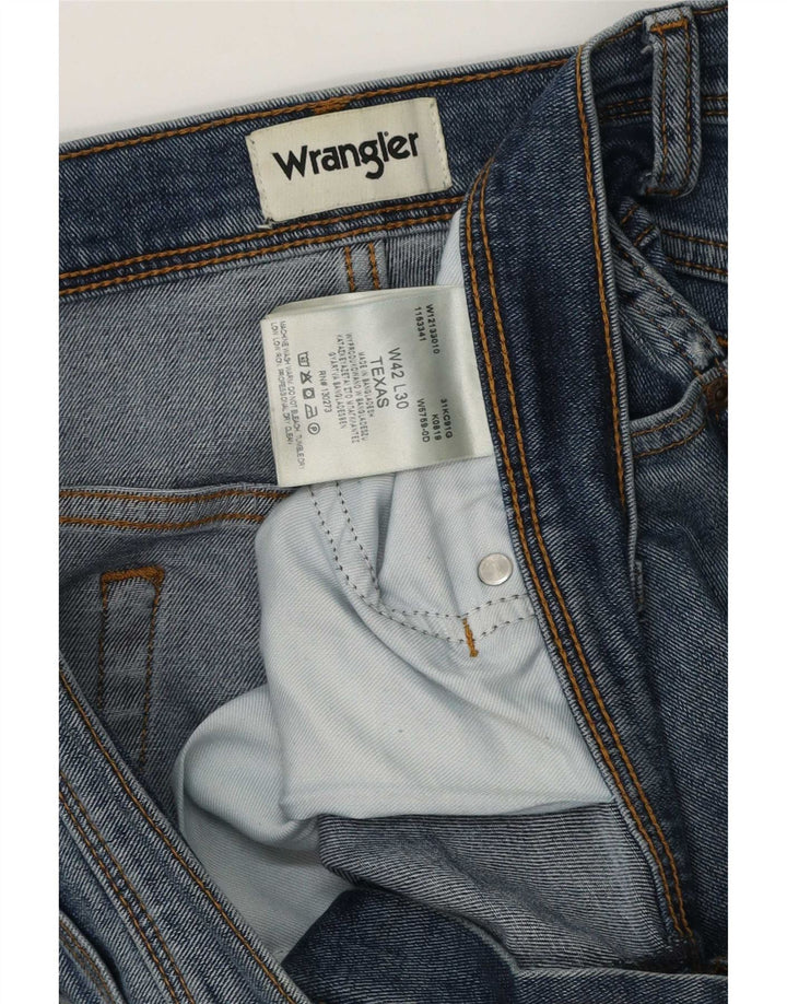 Wrangler Vaqueros rectos Texas para hombre W42 L30 Algodón azul
