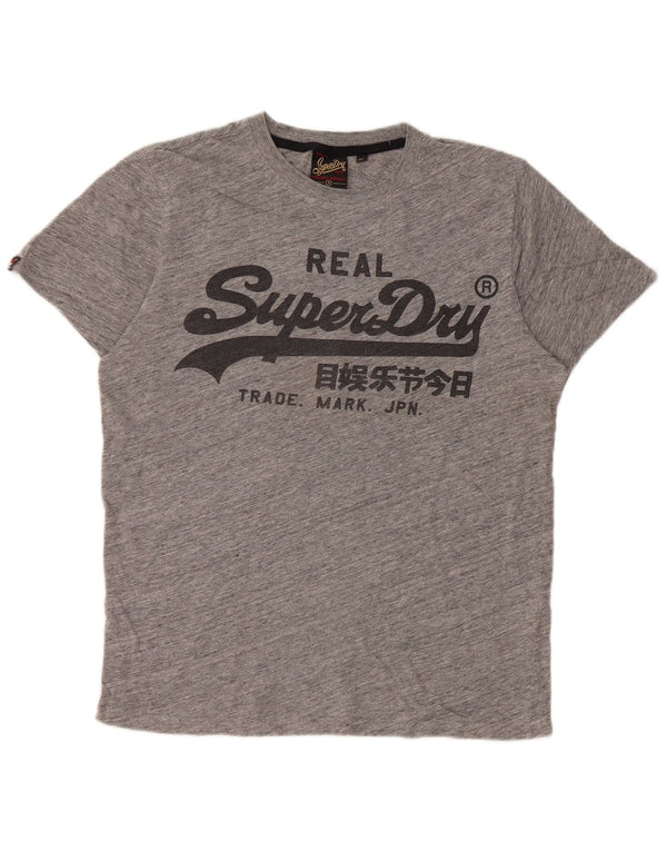 Superdry Camiseta gráfica para hombre Top pequeño gris moteado