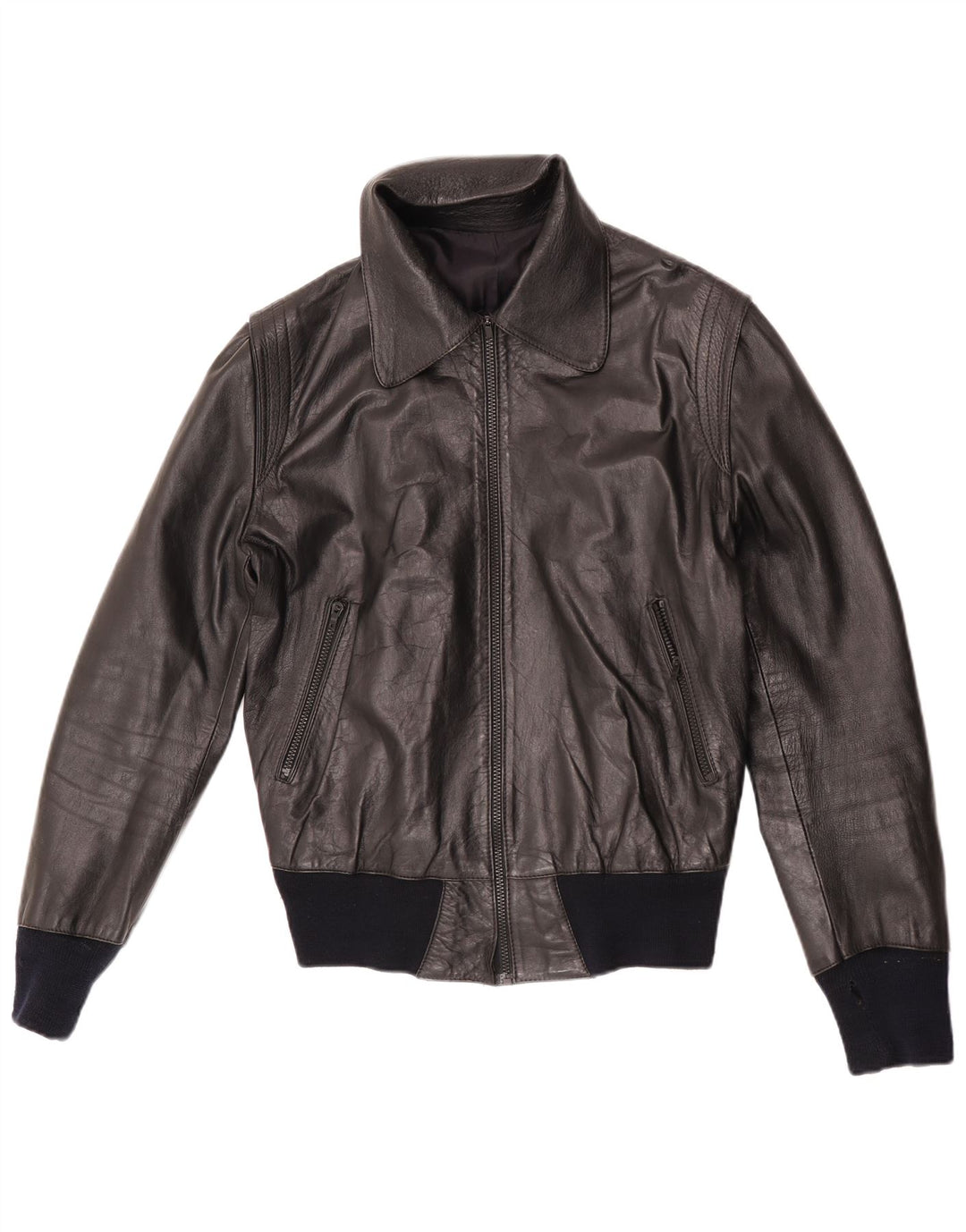 Vintage hombres bombardero chaqueta Reino Unido 34 XS negro