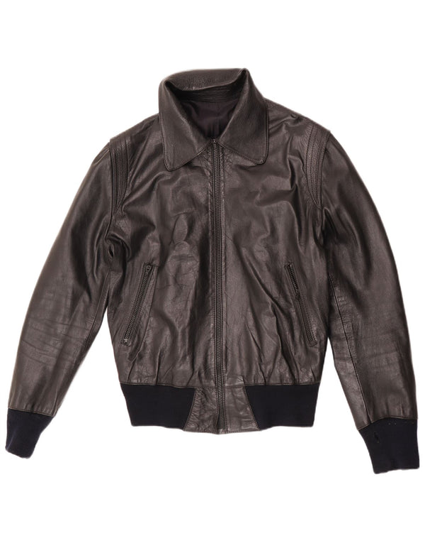 Vintage hombres bombardero chaqueta Reino Unido 34 XS negro