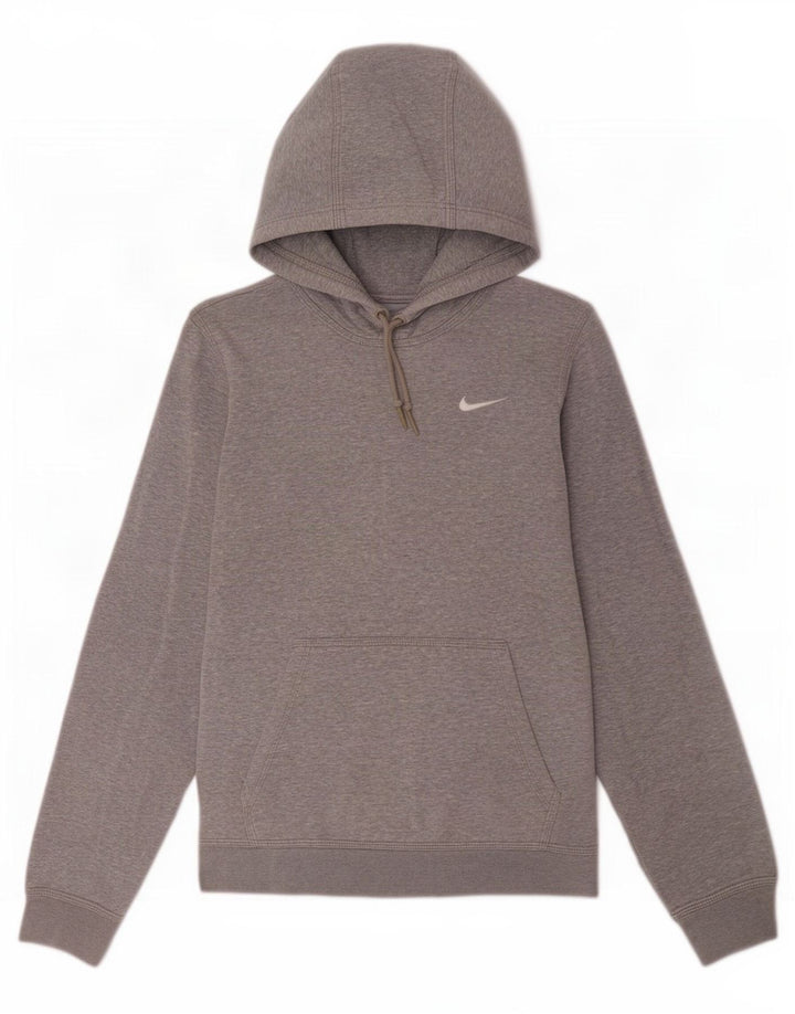 Nike Jersey con capucha para hombre, talla pequeña, algodón moteado gris