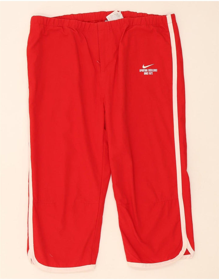 Nike Mujer Capri Chándal Pantalones UK 14/16 Grande Poliéster Rojo