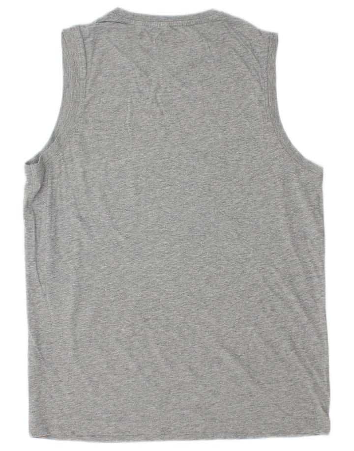 Kappa Hombre Camiseta Sin Mangas Con Estampado De Algodón Moteado Gris Medio