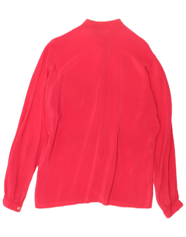 Vintage Womens Graphic Shirt Blouse UK 14 Medium Pink Acetate