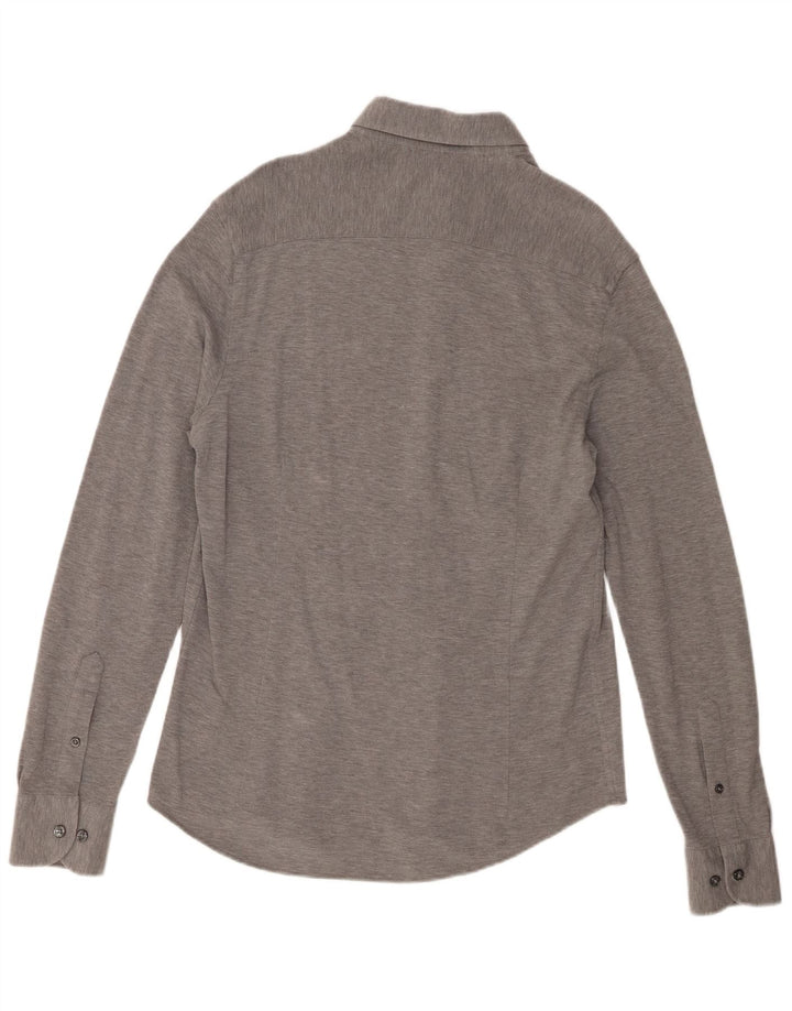 Camisa Massimo Dutti Hombre Gris Medio Moteado
