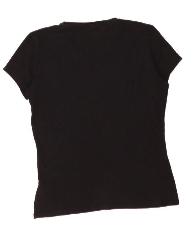 Guess Camiseta gráfica para mujer Top UK 46 Large Black Cotton