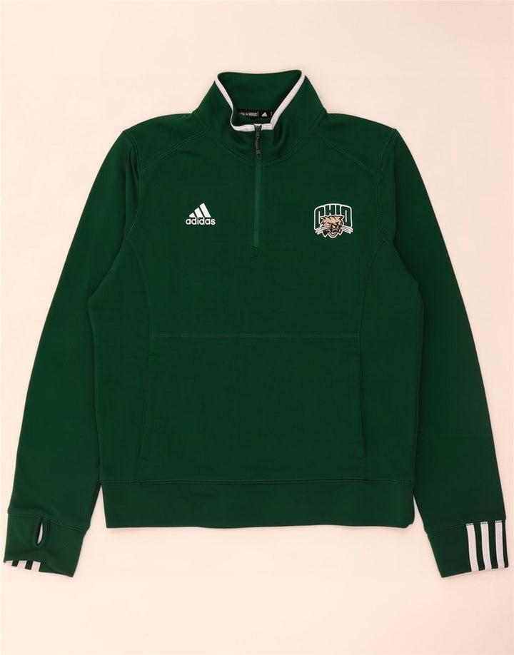 Adidas Hombre Ohio Zip Neck Sudadera Jumper Verde Medio