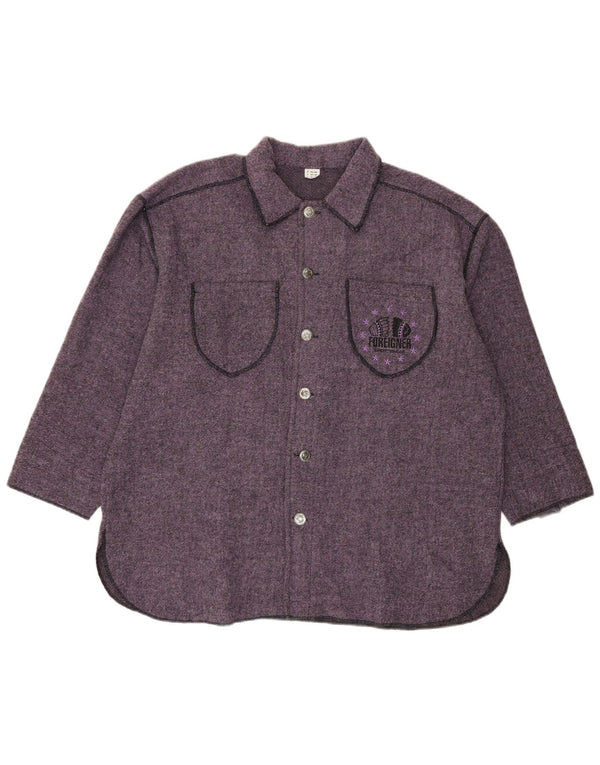 Foreigner Camisa de franela extragrande para mujer EU 42/44 Large Púrpura