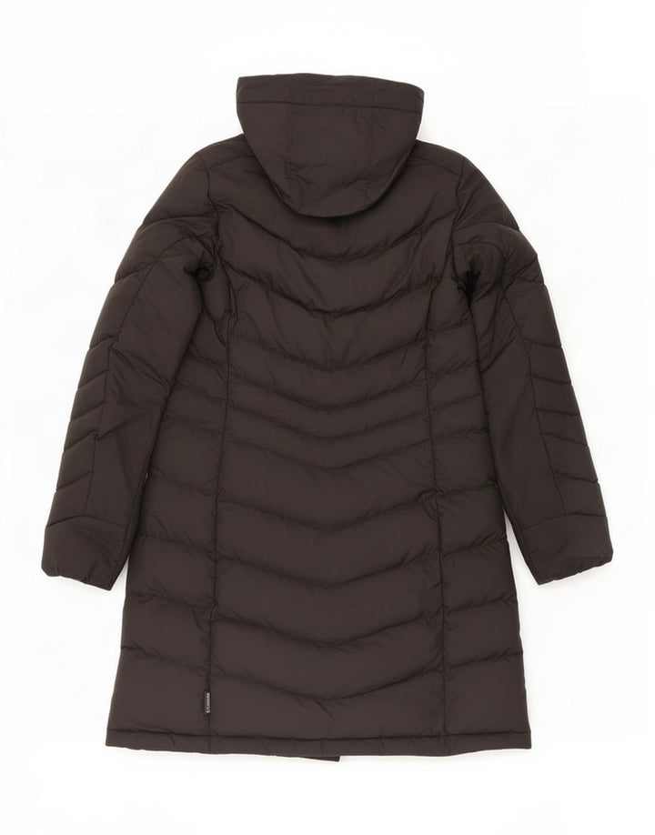 Jack Wolfskin Abrigo acolchado con capucha para mujer UK 10/12 Mediano Negro Poliéster