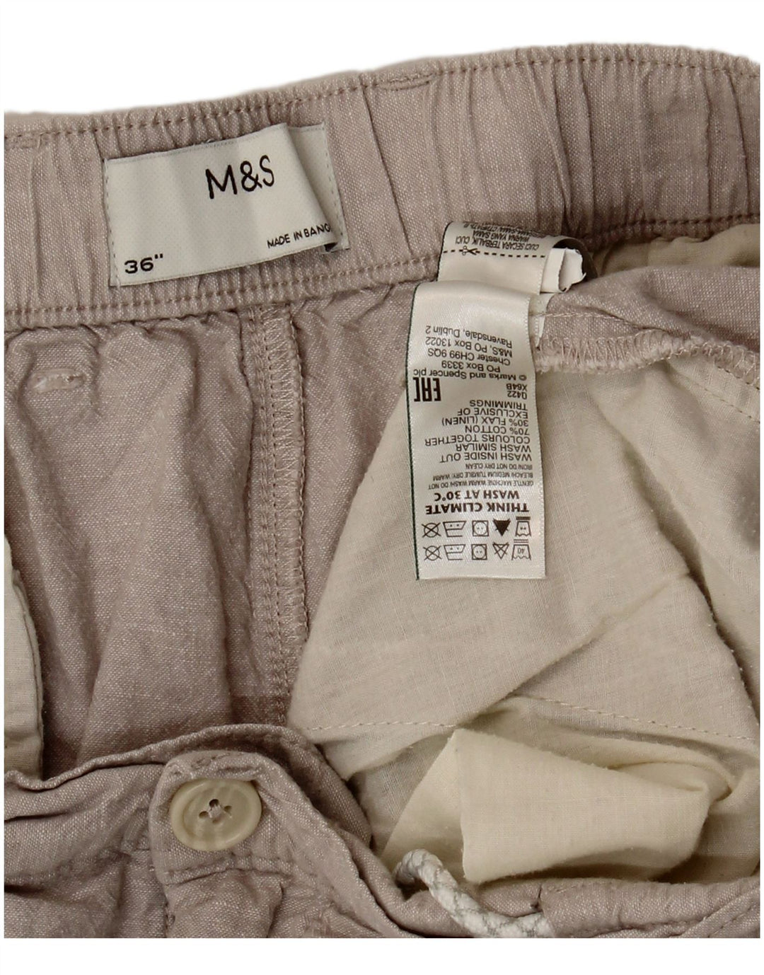 Marks & Spencer Pantalones cortos chinos para hombre W36 Algodón gris grande