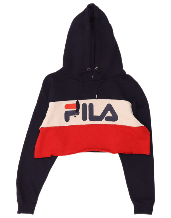 Fila Jersey con capucha para mujer Crop Graphic UK 40 XL Azul marino Colorblock