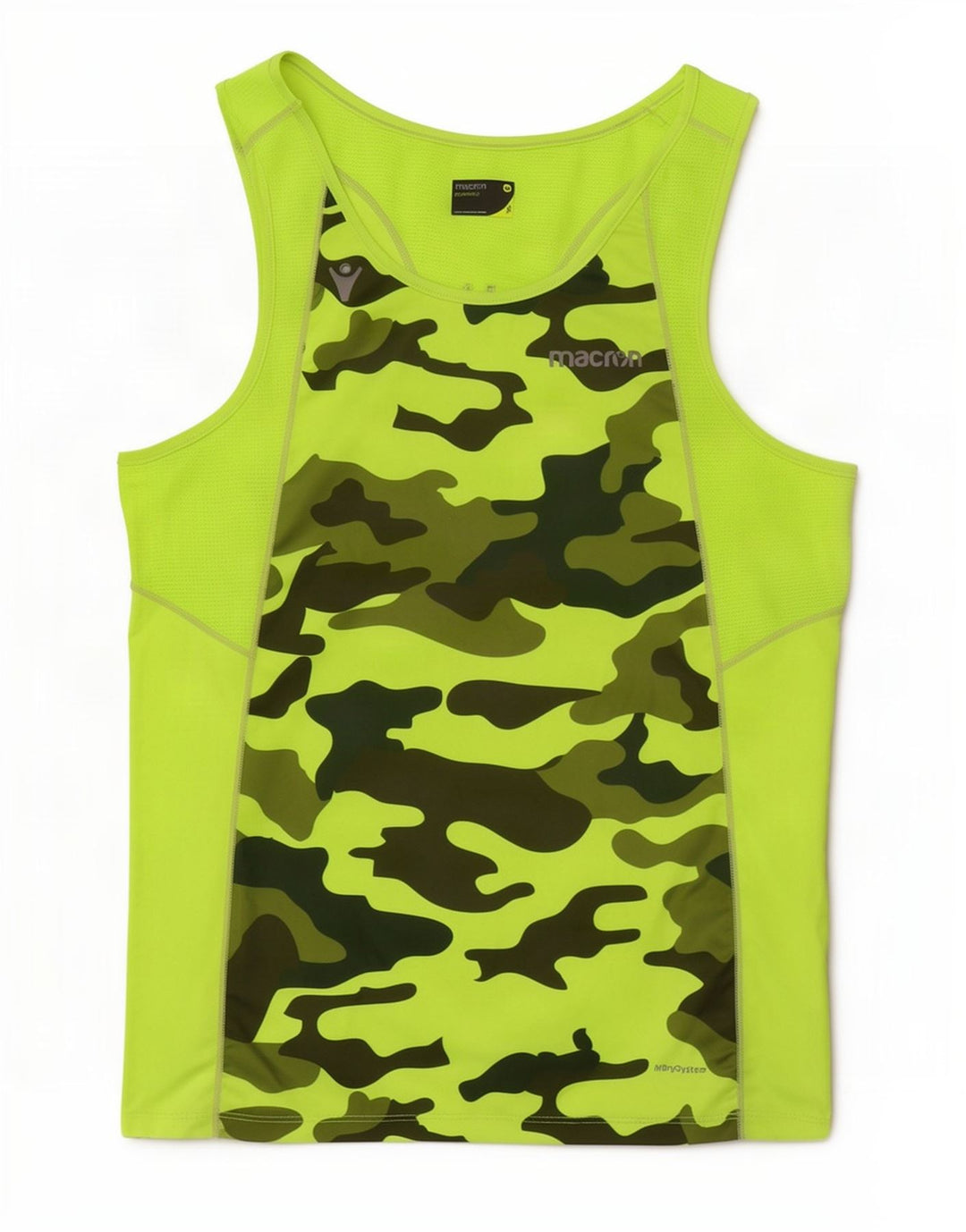 Macron Hombre Chaleco Top Camuflaje Verde Medio