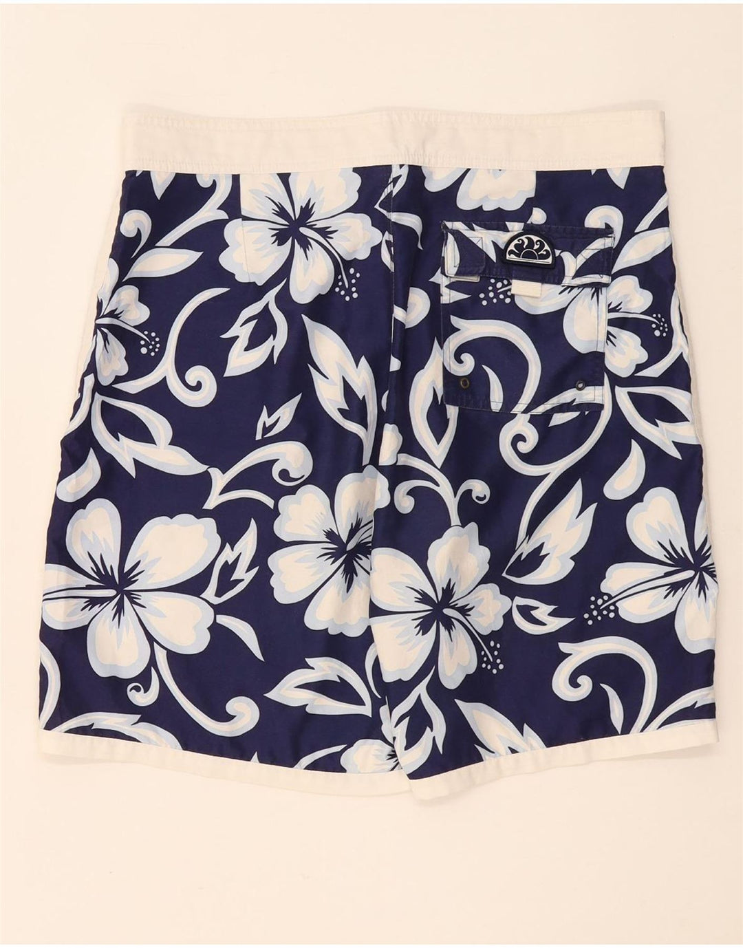 Sundek Bañador para hombre, talla grande, poliéster floral azul marino