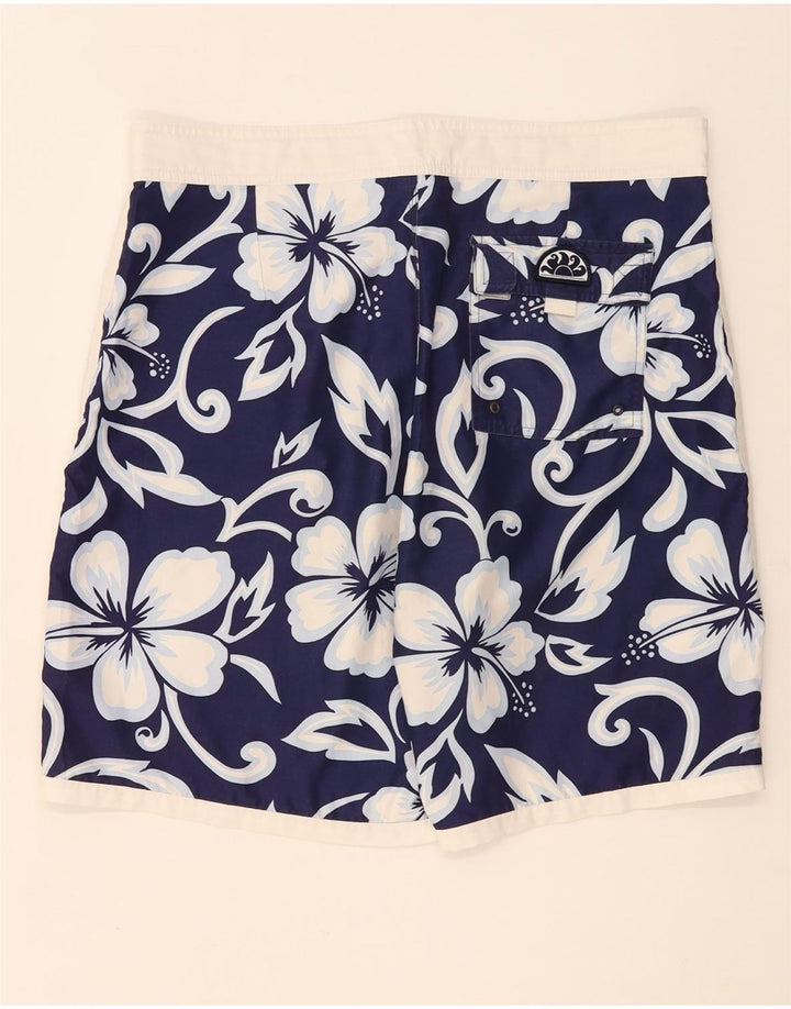 Sundek Bañador para hombre, talla grande, poliéster floral azul marino