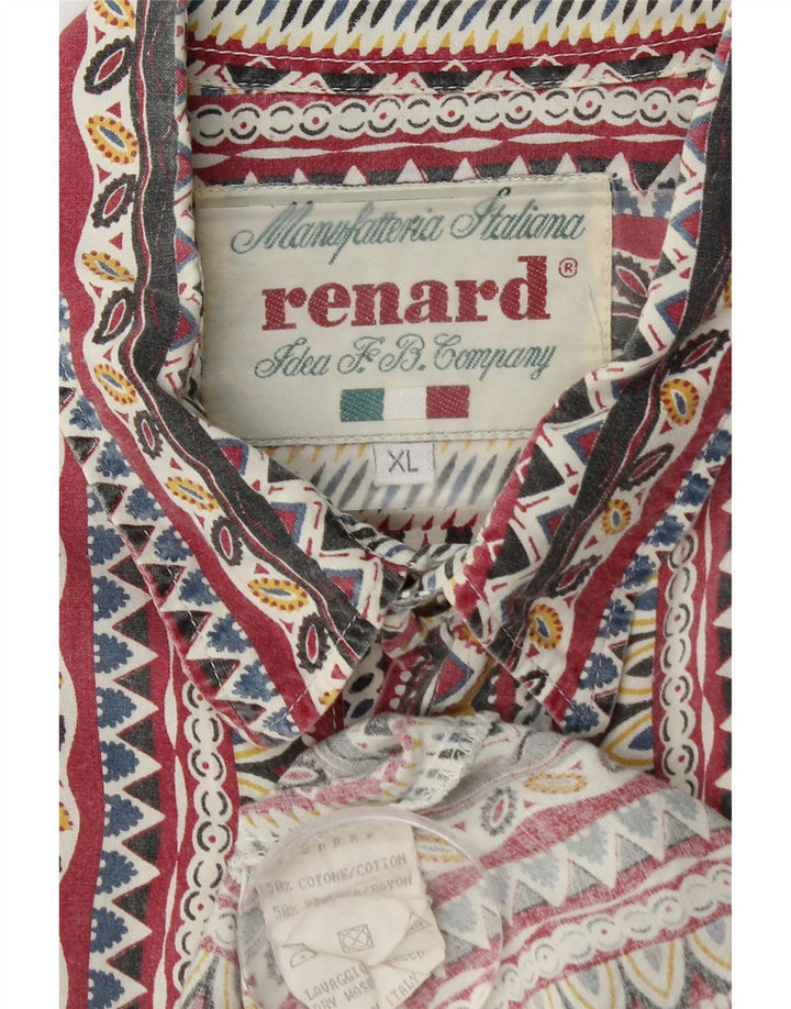 Camisa Renard Hombre XL Algodón Geométrico Multicolor