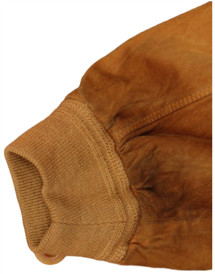 Vittorio Forti Chaqueta bomber de ante para hombre IT 50 Cuero beige grande