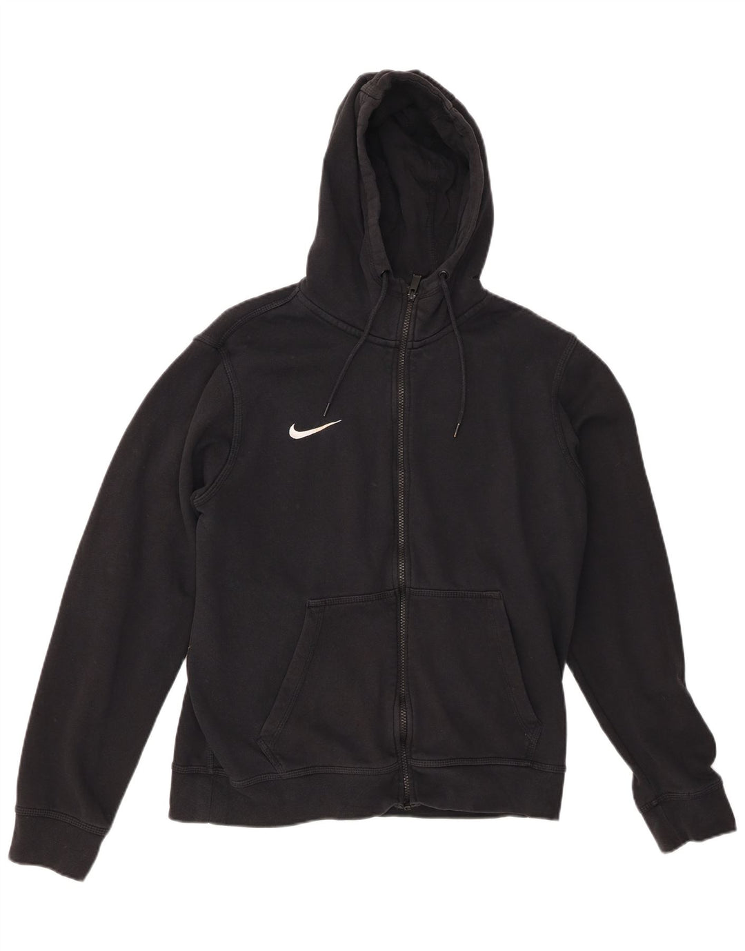 NIKE Sudadera con capucha y cremallera para hombre, talla mediana, negra