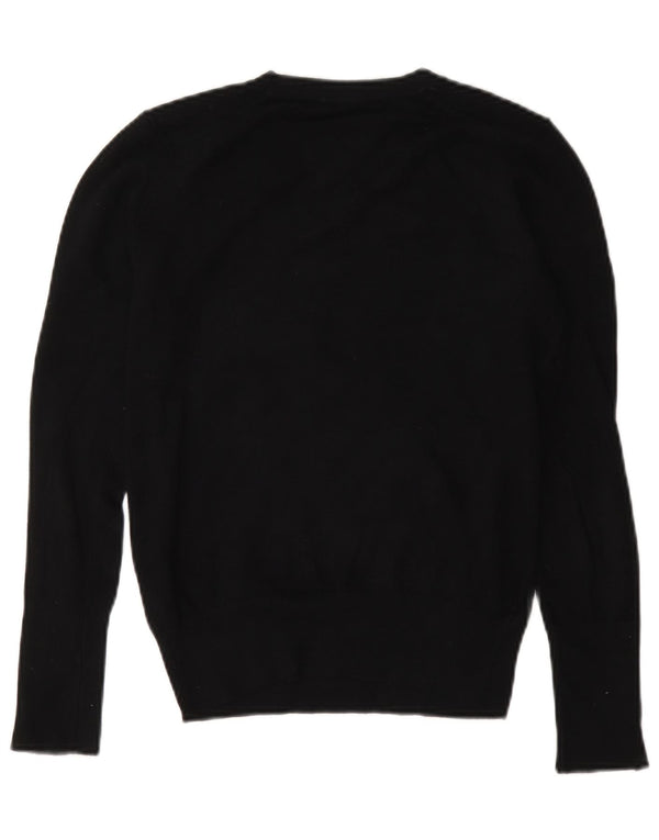 Zara - Jersey de cuello redondo para mujer, talla 40, talla mediana, viscosa negra