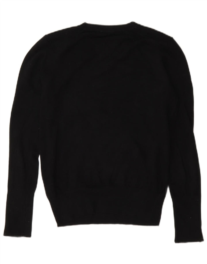 Zara - Jersey de cuello redondo para mujer, talla 40, talla mediana, viscosa negra