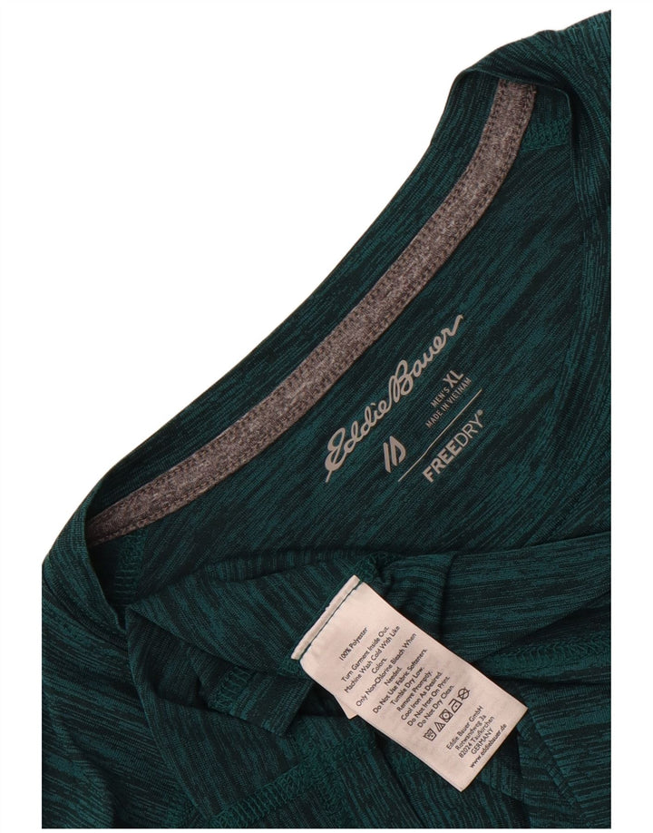 Eddie Bauer Camiseta para hombre de manga larga XL Poliéster moteado verde
