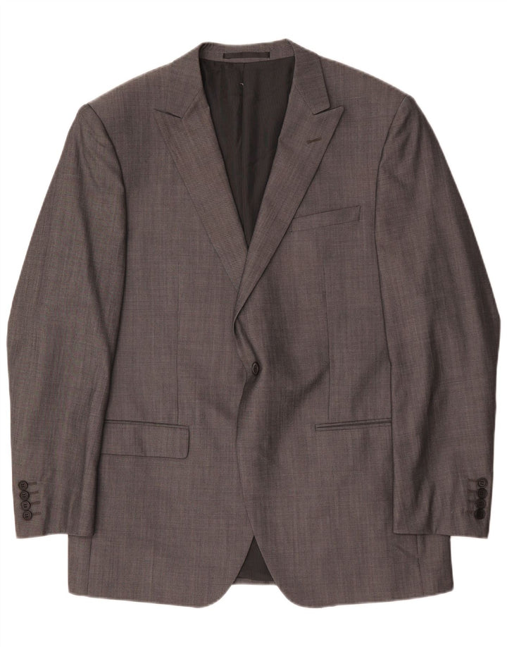 Marks & Spencer Chaqueta tipo blazer con 1 botón para hombre, talla grande, lana gris, Reino Unido 42
