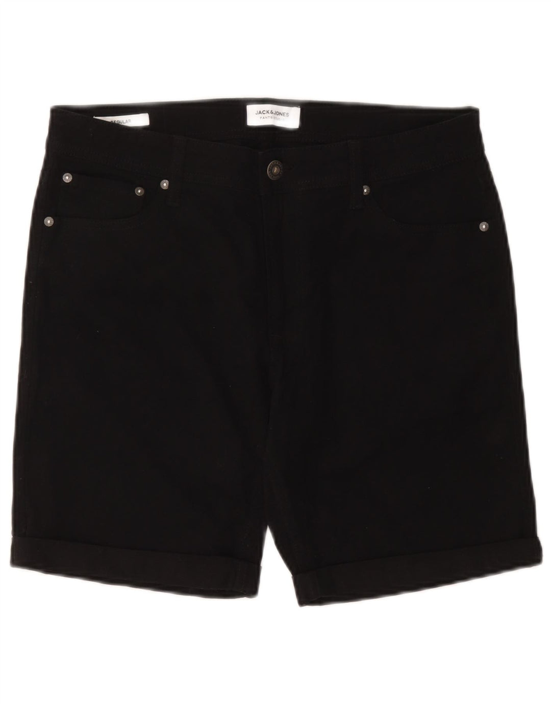 Jack & Jones Mens Regular Casual Shorts Medium W32 Algodón Negro