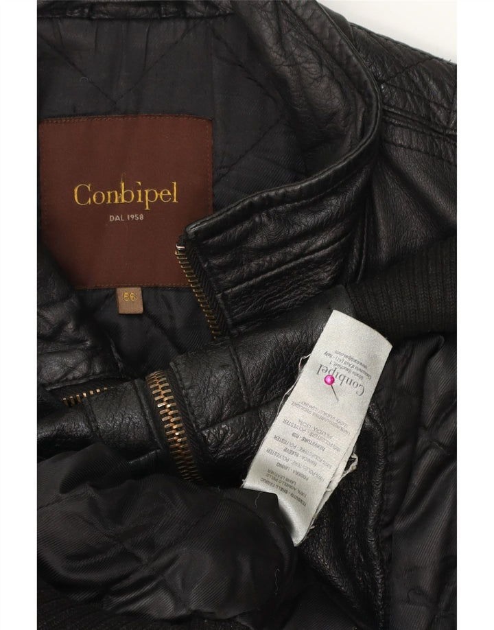 CONBIPEL Chaqueta de cuero para hombre IT 56 XL Cuero negro