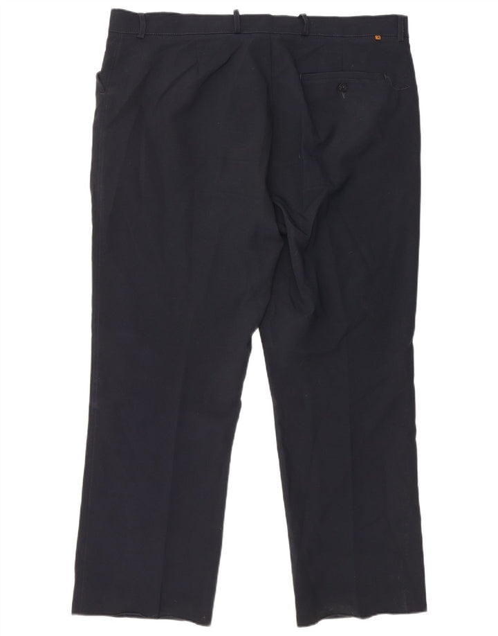 Farah Pantalones Casuales Rectos Para Hombre W40 L29 Poliéster Azul Marino