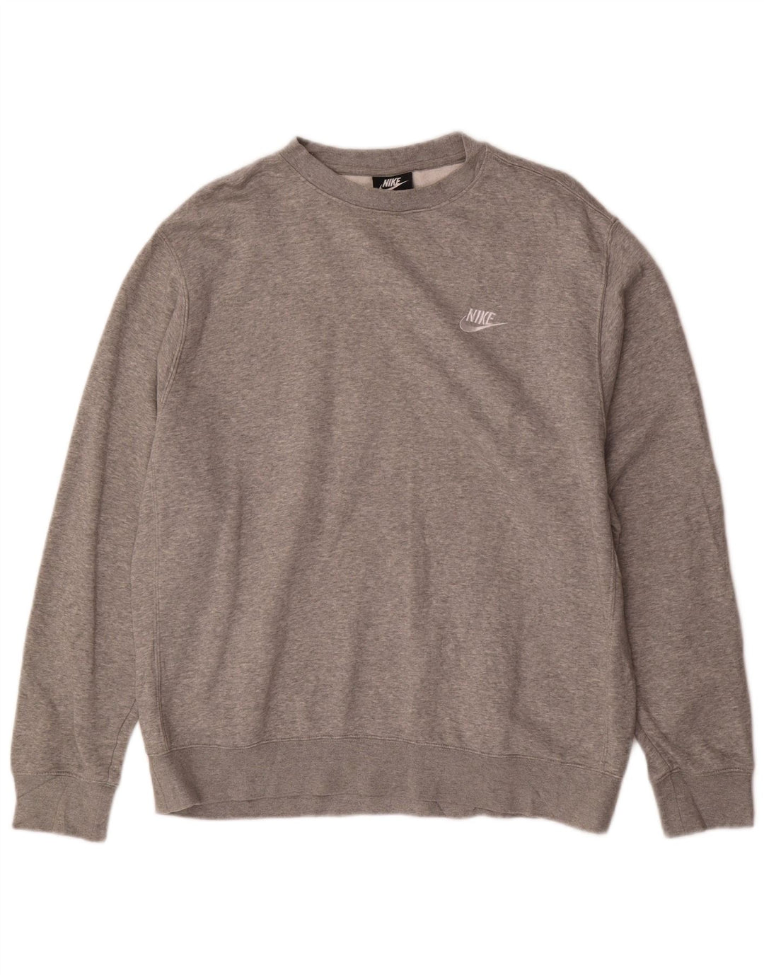 NIKE Hombre Sudadera Jumper Grande Gris Algodón