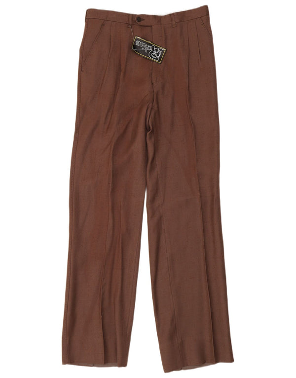 Robin's Pantalón de traje con pinzas para hombre IT 48 Medium W30 L32 Viscosa marrón