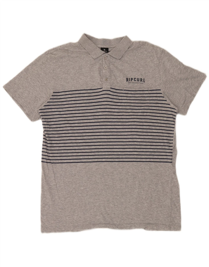 Rip Curl Polo De Corte Relajado Para Hombre Rayas Grises Grandes