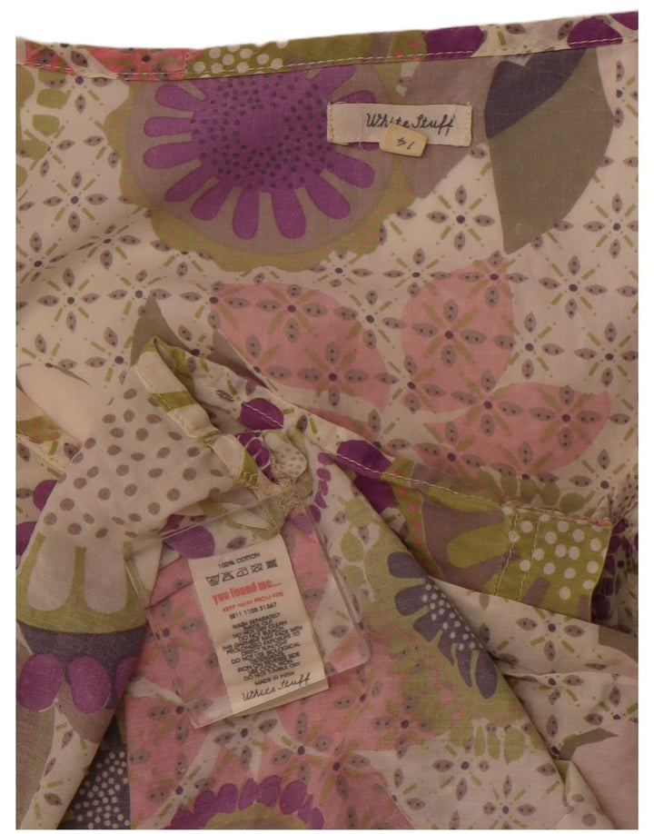 WHITE STUFF Vestido básico para mujer UK 44 Algodón floral morado mediano