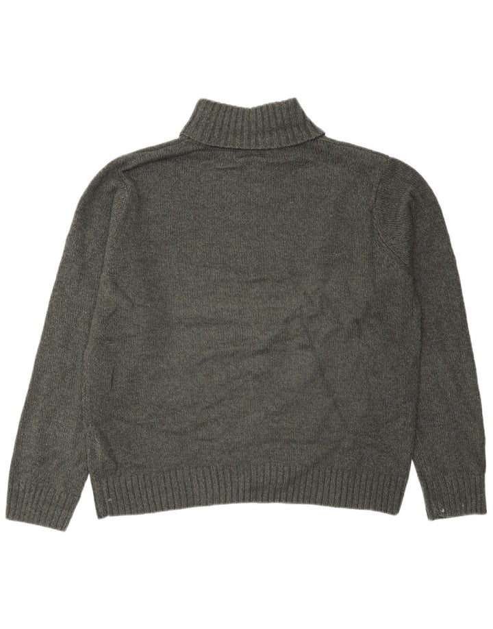 Marks & Spencer Jersey con cuello vuelto para hombre, acrílico verde grande
