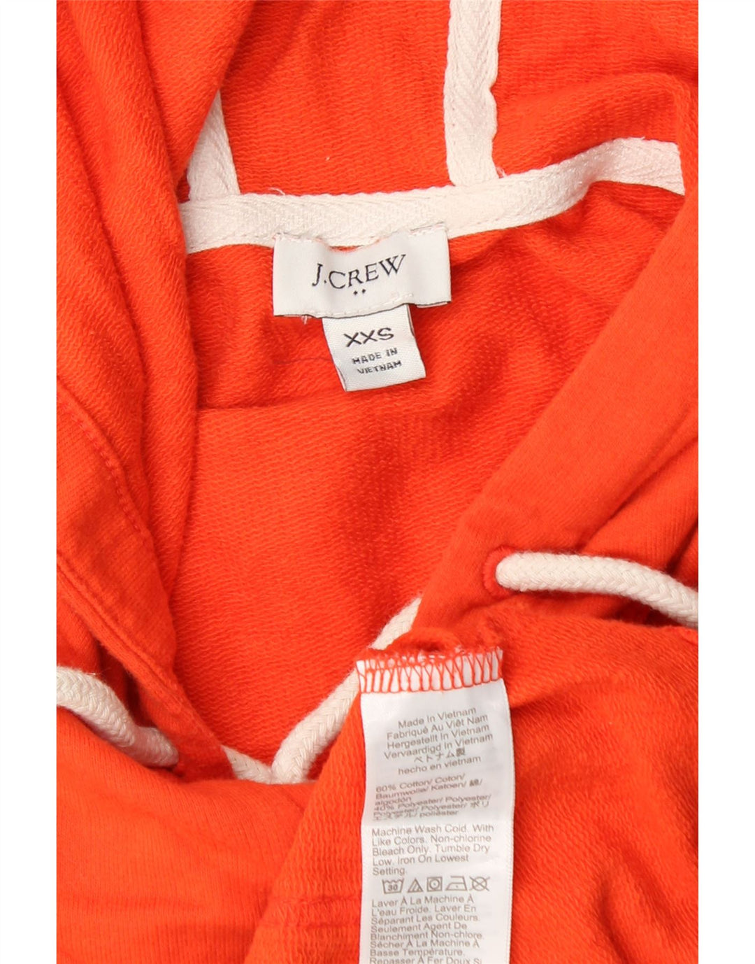 J. CREW Jersey con capucha para mujer UK 2 2XS Naranja Algodón