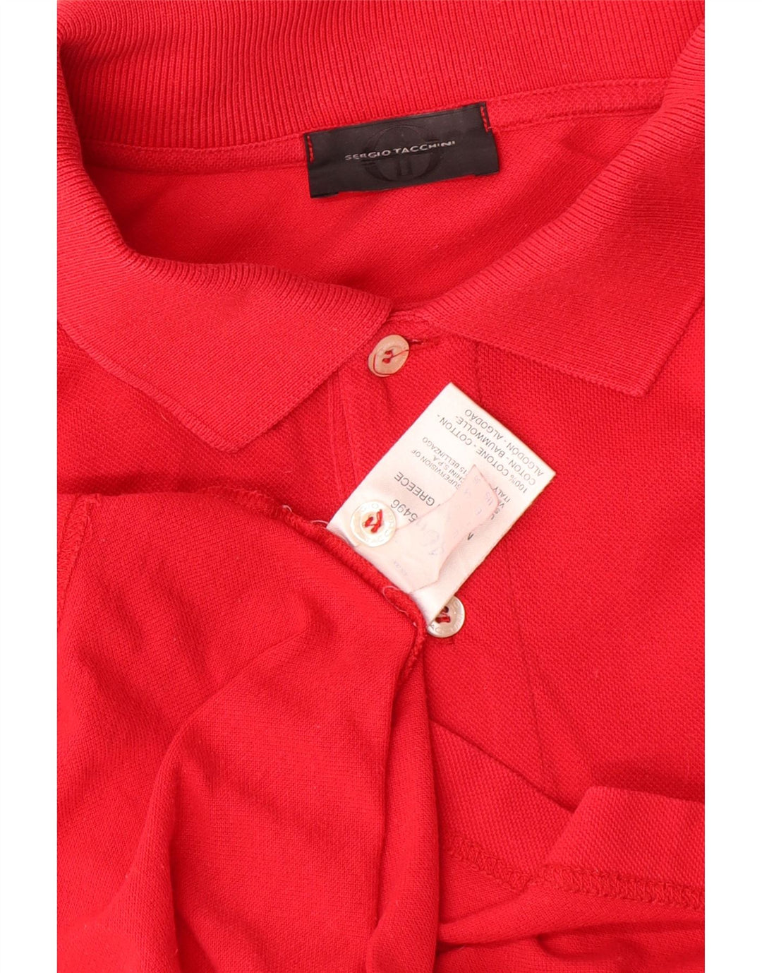 Sergio Tacchini Polo Hombre IT 46 Small Rojo Algodón