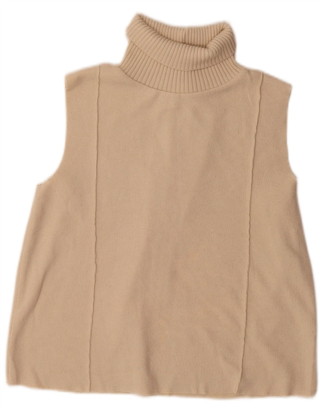 Zara Mujer Chaleco Tank Top UK 10 Small Beige Poliéster