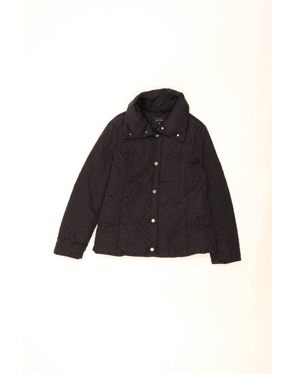 Zara Womens Quilted Jacket UK 16 Large Black Polyester