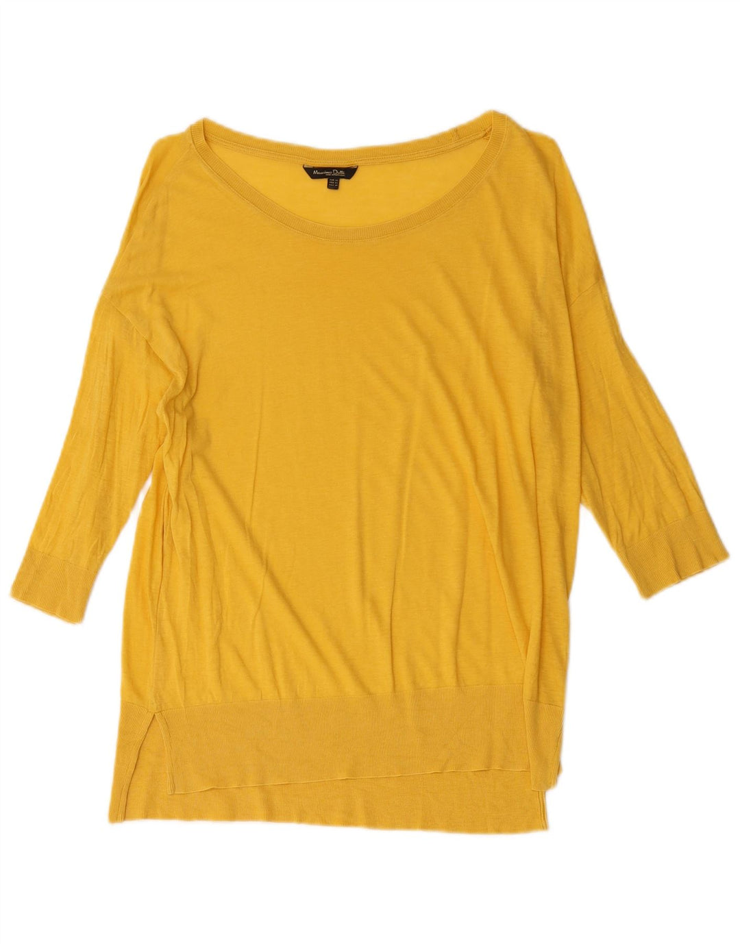Massimo Dutti Top Mujer Manga 3/4 ES 40 XL Amarillo