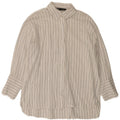 Zara Camisa Larga Extragrande De Mujer UK 10 Small White Pinstripe