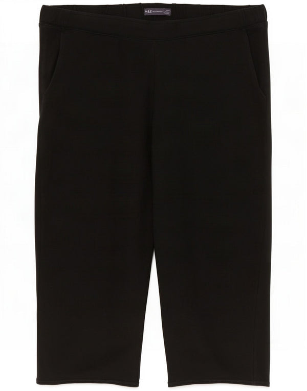 Marks & Spencer Pantalones capri de chándal para mujer UK 18 XL Algodón negro