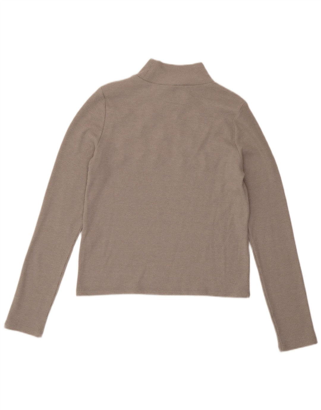 Zara Mujer Crop Top Manga Larga UK 44 Grande Poliéster Gris