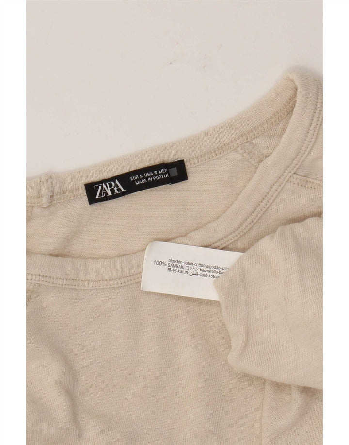Zara Hombre Top Manga Larga Small Algodón Beige